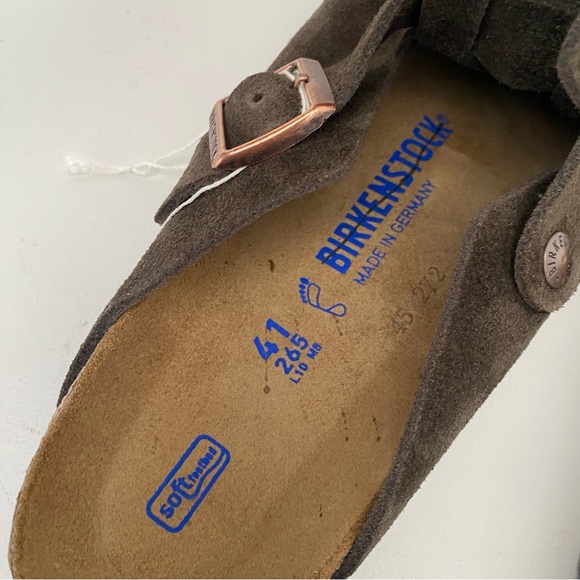 Birkenstock Boston Suede Leather Soft Footbed Clogs | Size 41 Narrow / Regular - Picture 15 of 15